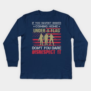 Don't Disrespect the Flag Kids Long Sleeve T-Shirt